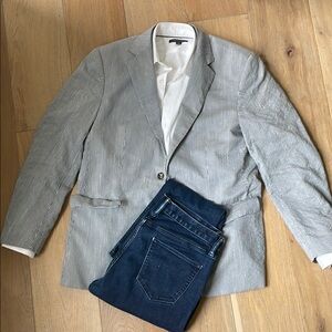 Hugo Boss Light Gray Pinstripe Blazer